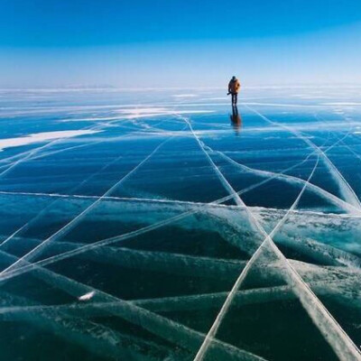 冰冻的贝加尔湖风景摄影冬天冰冻