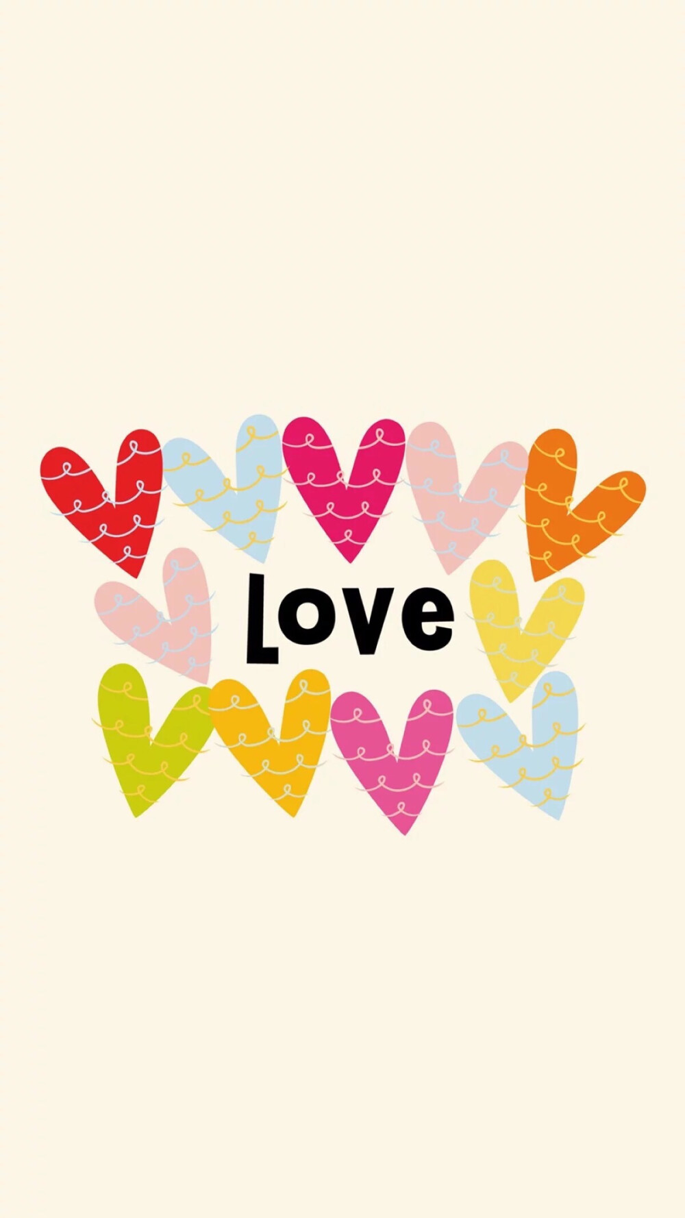 爱心清新可爱简单平铺壁纸78637871