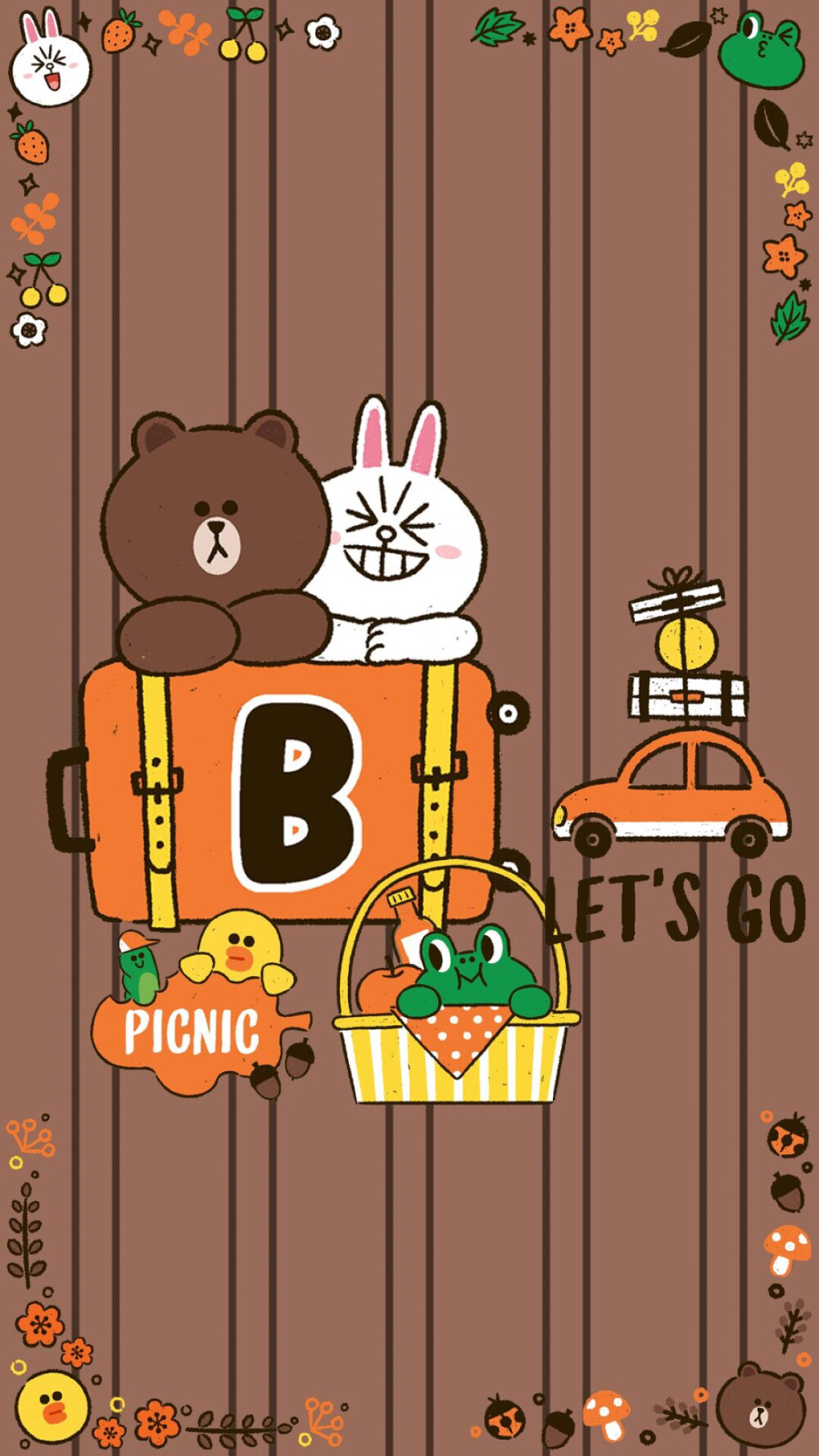 line friends 壁纸 iPhone 可妮兔布朗熊