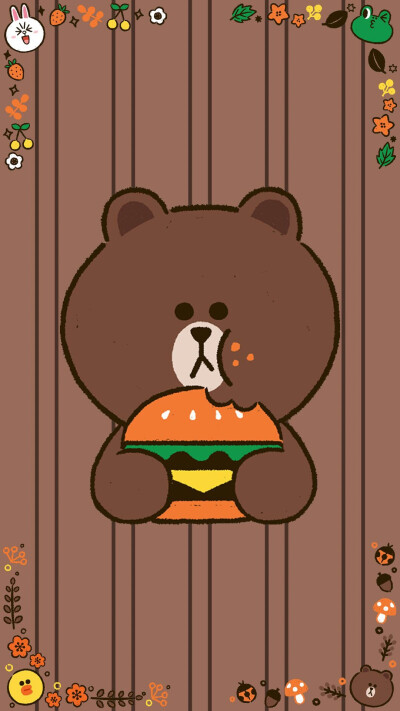 line friends 壁纸 iPhone 可妮兔布朗熊