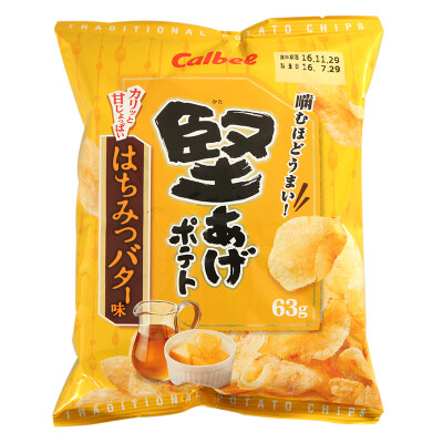 日本进口零食卡乐比calbee 脆坚薯片蜂蜜黄油味薯片63g膨化零食