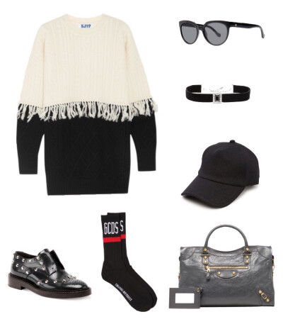 Steve J&Yoni P sweater，Balenciaga shoe、bag、sunglasses，GCDS sock，Rag&Bone hat#2016