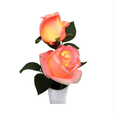 韩国 VIA K STUDIO 浅粉玫瑰节能灯花束 LED light pink rose