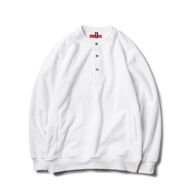 ROARINGWILD 16AW HENLEY COLLAR CCREW.LS 提花格亨利领卫衣