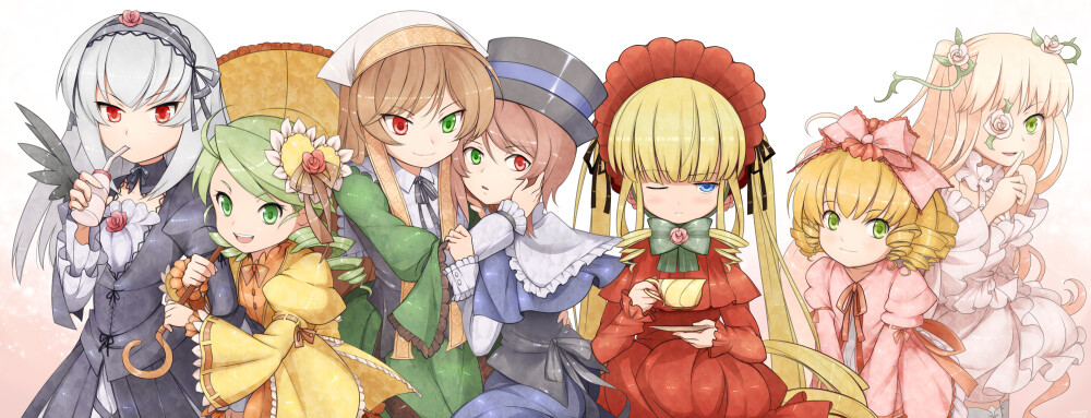 蔷薇少女薔薇少女ローゼンメイデン Rozen Maiden [水銀燈/金糸雀/翠星石 /蒼星石/真紅/雛莓/雪華綺晶]