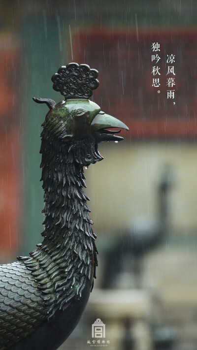 紫禁城【丙申?秋雨】“雨声飕飕催早寒，胡雁翅湿高飞难” 照片取自@故宫博物院