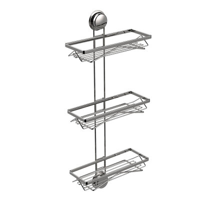 Gar Bath嘉宝吸盘三层置物架 不锈钢浴室收纳 可调层距 700023