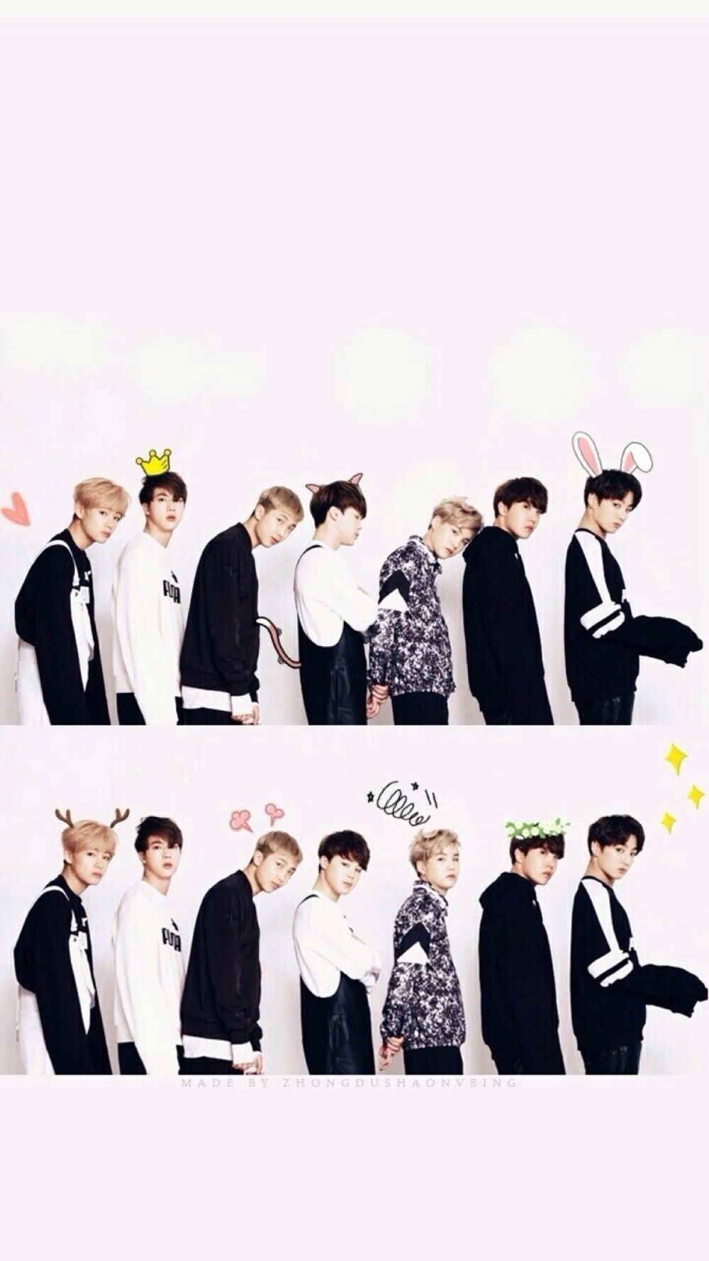 防弹少年团（BTS）/金南俊（Rap Monster）/金硕珍（Jin）/闵玧其（Suga）/郑号锡（J-hope）/朴智旻（Jimin）/金泰亨（V）/田柾国（Jung kook）/《Wings》/胖蛋Forever/胖弹一个都不少合集/集体照