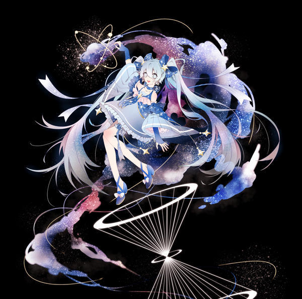 冬之夜空初音，美图，壁纸