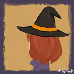 女巫，哼，Halloween，万圣节角色表情。来自猫与婵（微信公众号：CATANDCHAN）有趣的gif插画，动图