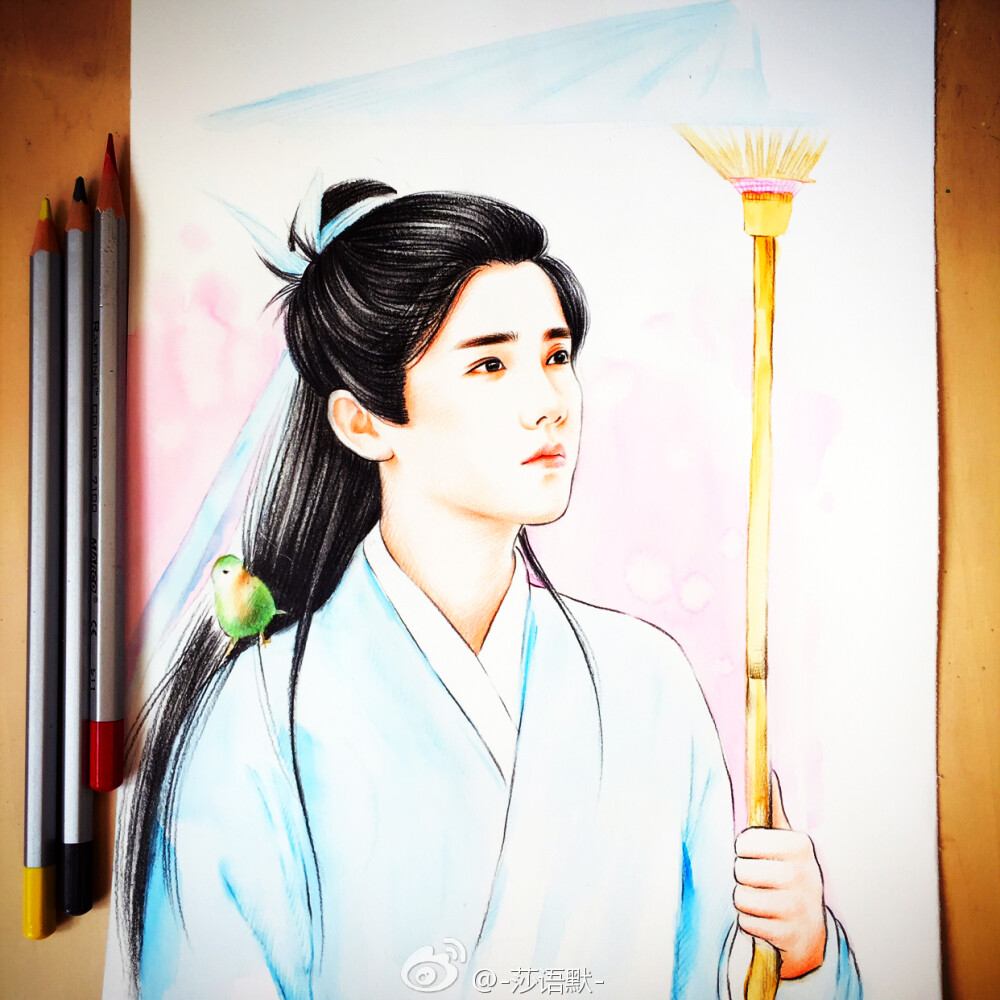 人物素描 彩铅画 水粉 鹿晗