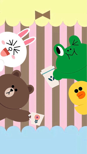 自制Sanrio可爱line壁纸 布朗熊 可妮兔，自制壁纸，拿图点赞，可分享，请勿侵权！