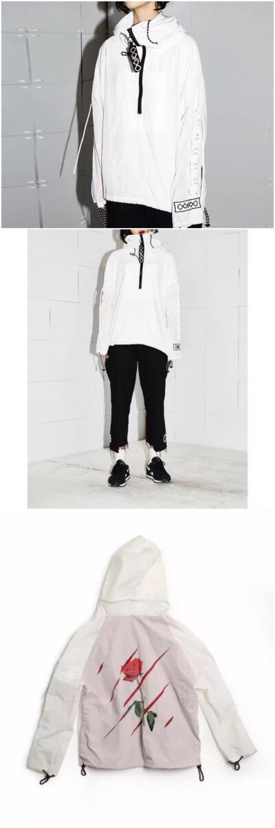 ￼ 【Oxy官方】Oxystudio2016S/S 抓痕玫瑰 oxy 防晒服（白）