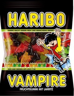 德国原装进口haribo万圣节蝙蝠甘草水果橡皮糖软糖袋 200G 现货