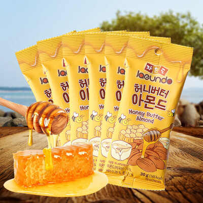 韩国进口sunnuts蜂蜜黄油扁桃仁30gx6包杏仁味坚果巴坦木零食