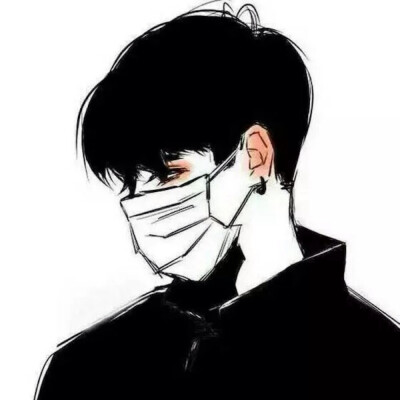 动漫 口罩，黑发