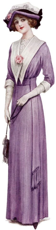 1912, vintage purple dress, antique fashion