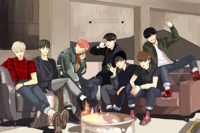 防弹少年团（BTS）/金南俊（Rap Monster）/金硕珍（Jin）/闵玧其（Suga）/郑号锡（J-hope）/朴智旻（Jimin）/金泰亨（V）/田柾国（Jung kook）/《Wings》/胖蛋Forever/胖弹一个都不少合集/集体照