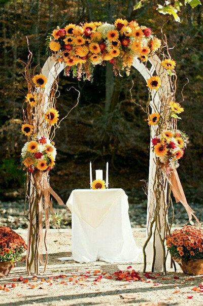 秋季婚礼拱门布置