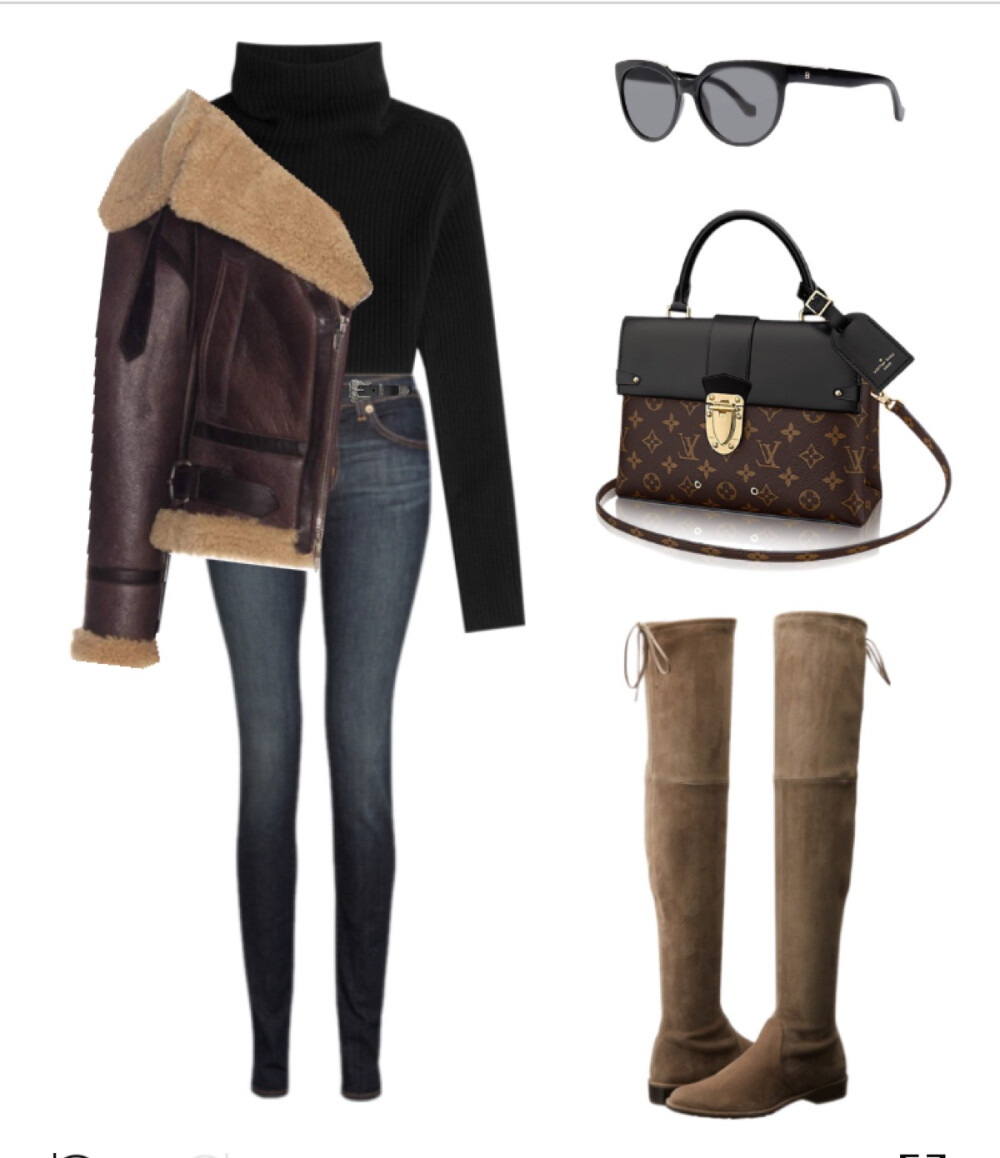 Valentino pullover，J Brand jeans，Balenciaga jacket，Stuart Weitzman boots，Louis Vuitton bag，Balenciaga sunglasses#2016