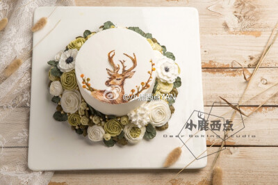  小鹿西点韩式裱花蛋糕作品