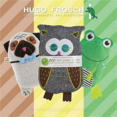德国HUGO frosch卡通玩偶公仔小号注水热水袋 儿童充水式暖手袋