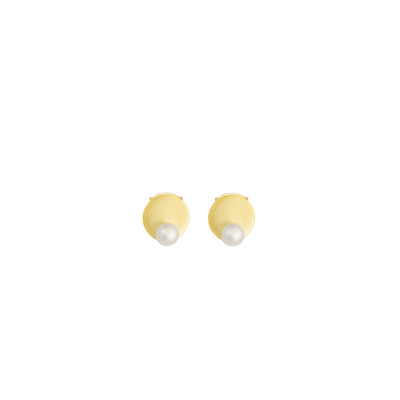 Celestine16Simple Circle Earring 小圆片珍珠耳钉