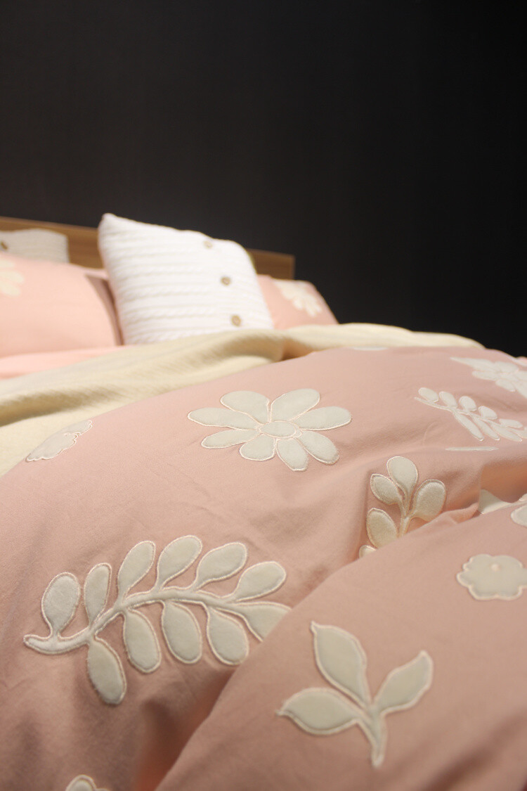 全棉刺绣 磨毛贴布长绒棉床品套装