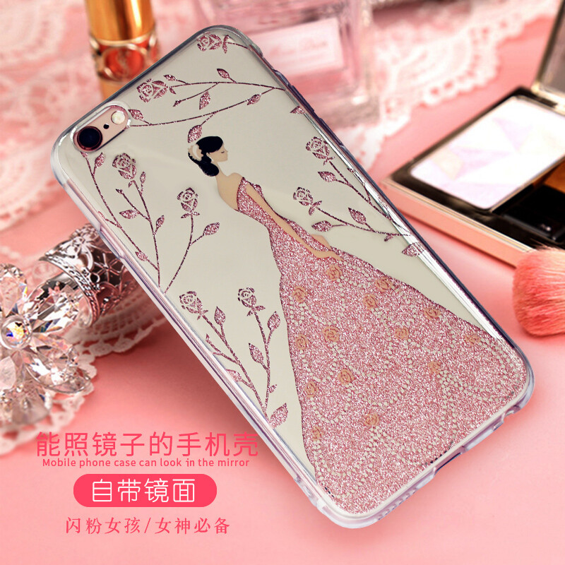 苹果6plus手机壳6s奢华内镶钻闪粉iPhone6plus硅胶可爱日韩女款新