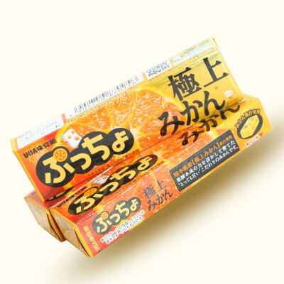 日本零食进口糖果 悠哈UHA味觉糖果汁果肉夹心软糖50g 香橙味