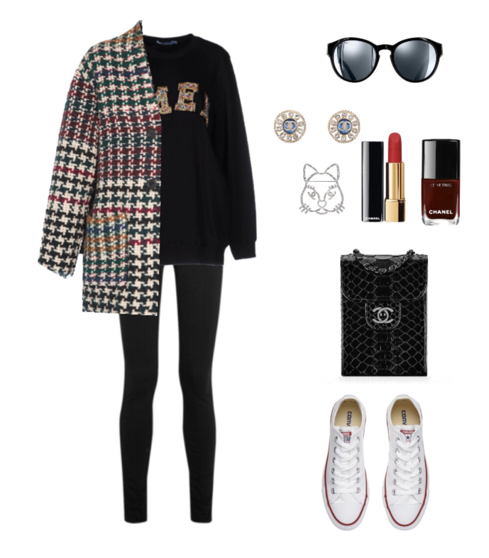 Isabel Marant coat，Acne studios jeans，Converse sneaker，Chanel Accessories#2016