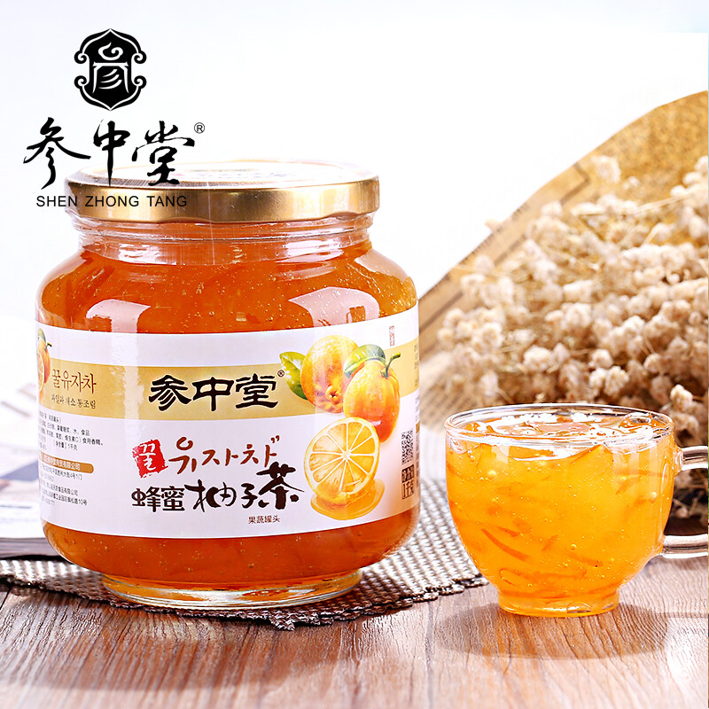 【两瓶送杯】参中堂蜂蜜柚子茶韩国风味果蔬冲饮水果茶1000g