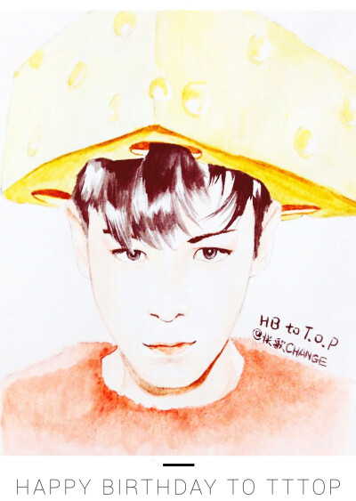 #T.O.P##崔胜铉#水彩手绘，祝我们的暖大哥生日快乐，永远开心健康。weibo:@怅歌CHANGE