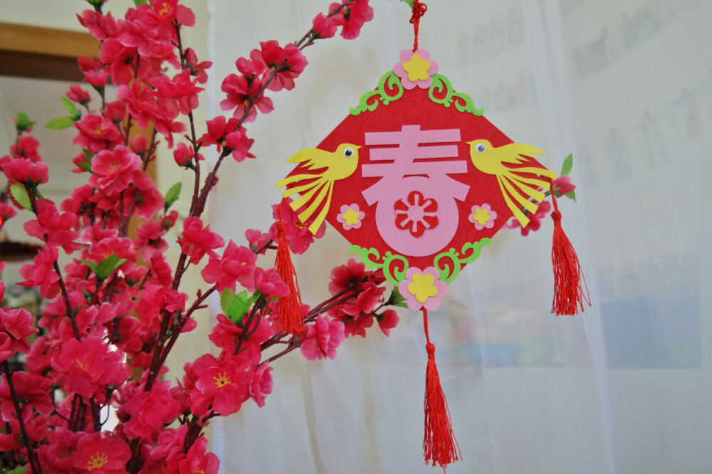 宅猫猫不织布系列新年春晖挂件