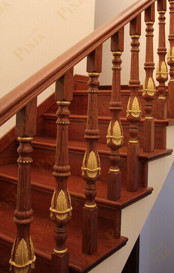 高档雕花楼梯 品家楼梯 橡木欧式楼梯