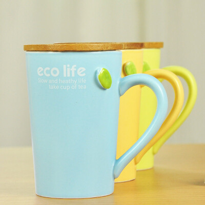 笔笔酷★eco life彩色哑光小树叶杯子挂茶包水杯马克杯陶瓷杯