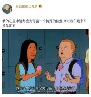 我的心里永远都会为你留一个特殊的位置，所以我们最多只能是朋友