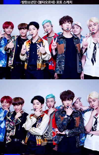 防弹少年团（BTS）、金南俊（Rap Monster）、金硕珍（Jin）、闵玧其（Suga）、郑号锡（J-hope）、朴智旻（Jimin）、金泰亨（V）、田柾国（Jung kook）《Wings》 胖蛋Forever、集体照