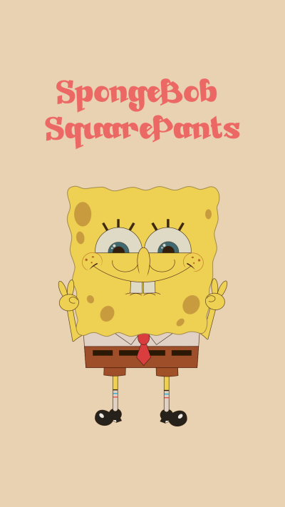 SpongeBob SquarePants 海绵宝宝-手机壁纸-1080*1920-剪刀手2