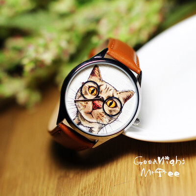 大眼睛猫咪-原创插画手表 进口机芯 简约风格表带 高端 进口机芯