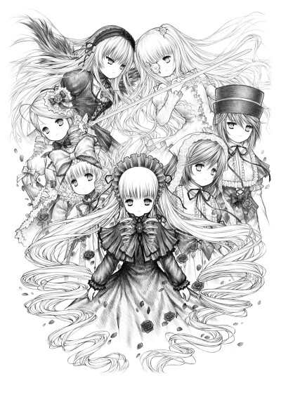 蔷薇少女薔薇少女ローゼンメイデン Rozen Maiden/水銀燈/金糸雀/翠星石 /蒼星石/真紅/雛莓/雪華綺晶