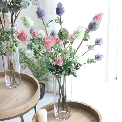 西西里高档仿真花 刺球花 假花 家居客厅装饰花卉 插花绿色植物