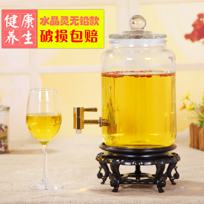 无铅加厚玻璃泡酒瓶带龙头5斤10斤人参药酒瓶泡酒坛子密封罐酒缸