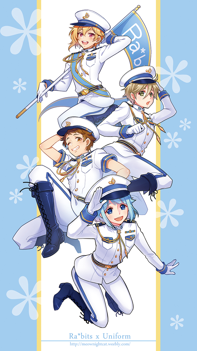 「Ra*bits x Uniform」/「双猫屋(夜猫とニャーイ)」のイラスト [pixivid=1243174]【偶像梦幻祭/Ra*bits/仁兔成鸣/真白友也/天满光/紫之创】
