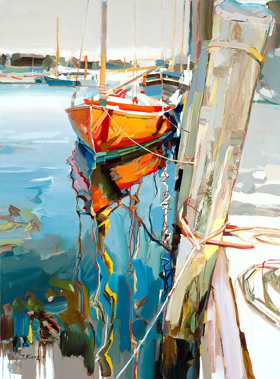 阿尔巴尼亚艺术家Josef Kote的风景油画