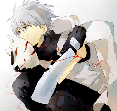 【狐面】#pixiv#2333第一眼看以为是卡卡西，看了评论的KAKASHI才发现真的是卡卡西 画师:サカモト敏