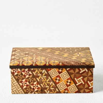 日本木拼花艺术 寄木细工 手作实木首饰盒表盒 小寄木大