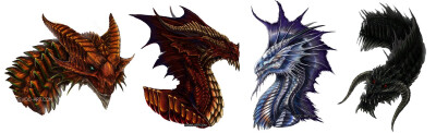 dnd的龙 赤铜龙 红龙 银龙 金龙 龙图 西方龙 图源DeviantArt By Isvoc