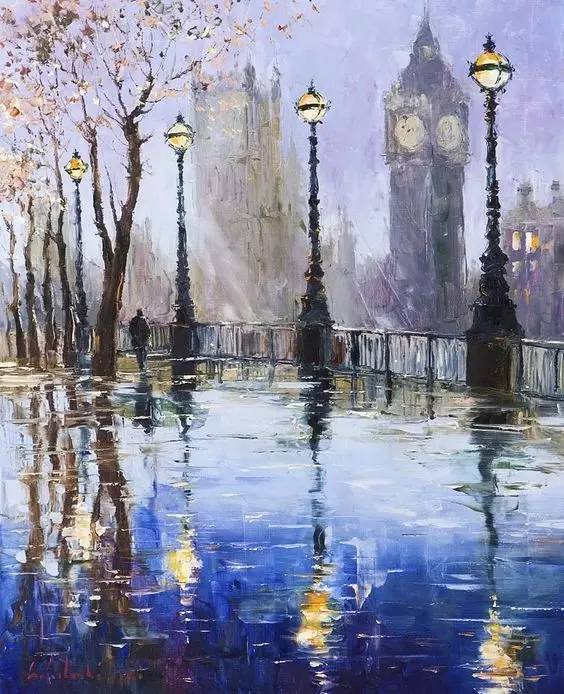 俄罗斯画家Gleb Goloubetski 的油画作品?；腋鞔π瓷?，把美好的风景与记忆凝结在画布上。