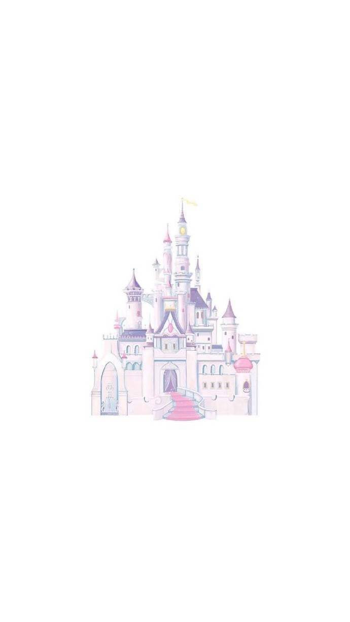粉色 城堡壁纸锁屏背景图迪斯尼